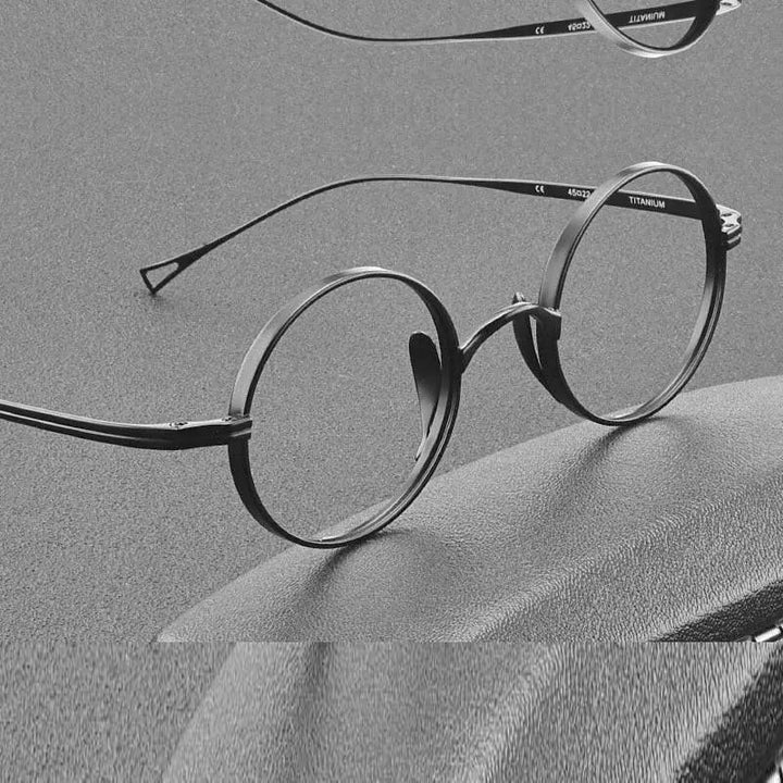 Gatenac Unisex Full Rim Round Titanium Frame Eyeglasses Gxyj02