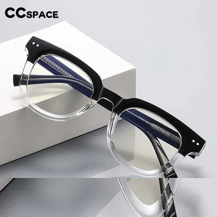 CCSpace Unisex Full Rim Square Tr 90 Titanium Frame Eyeglasses 54560
