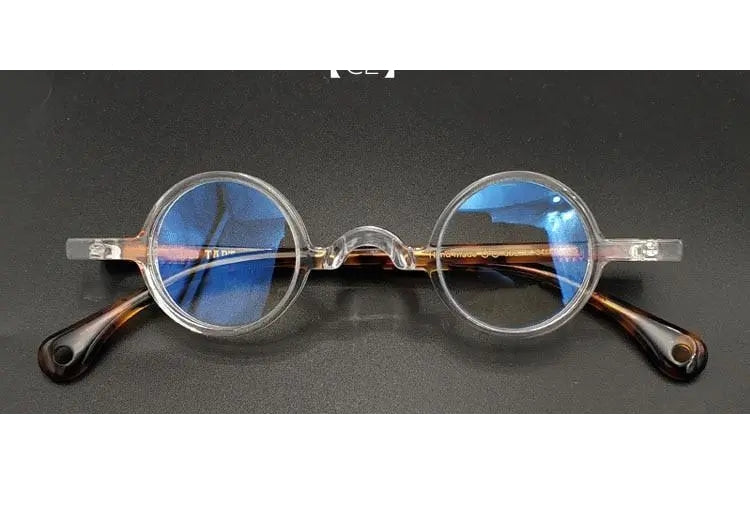 Yujo Unisex Full Rim Small Round 34mm Handcrafted Acetate Eyeglasses