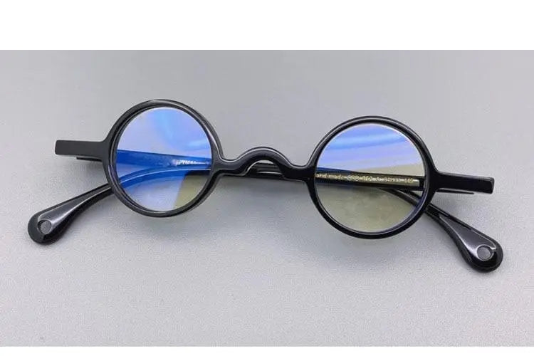 Yujo Unisex Full Rim Small Round 34mm Handcrafted Acetate Eyeglasses