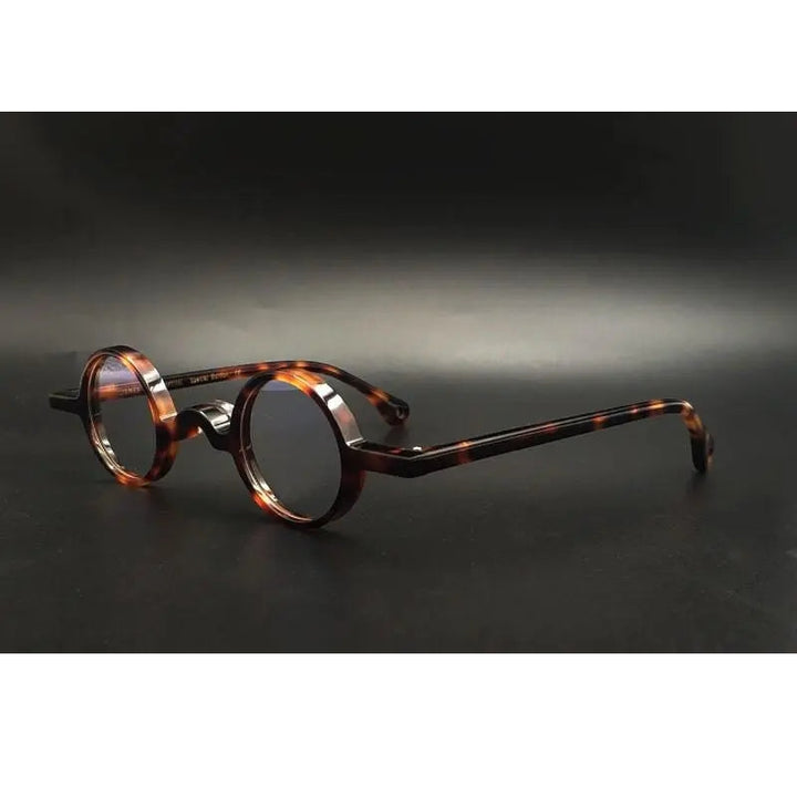 Yujo Unisex Full Rim Small Round 34mm Handcrafted Acetate Eyeglasses