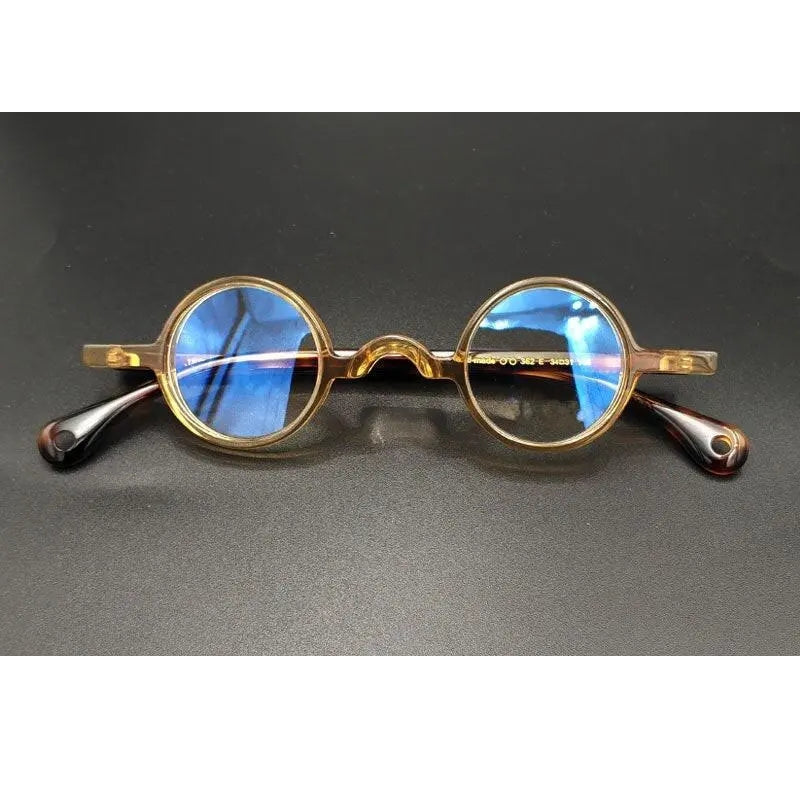 Yujo Unisex Full Rim Small Round 34mm Handcrafted Acetate Eyeglasses