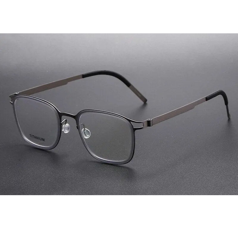 Chashma Ottica Unisex Full Rim Square Acetate Titanium Eyeglasses 9912