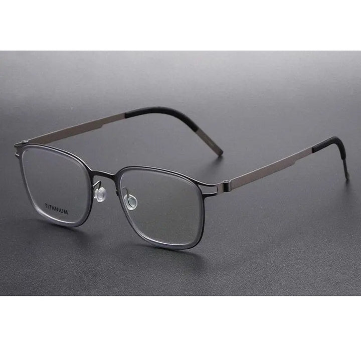 Chashma Ottica Unisex Full Rim Square Acetate Titanium Eyeglasses 9912