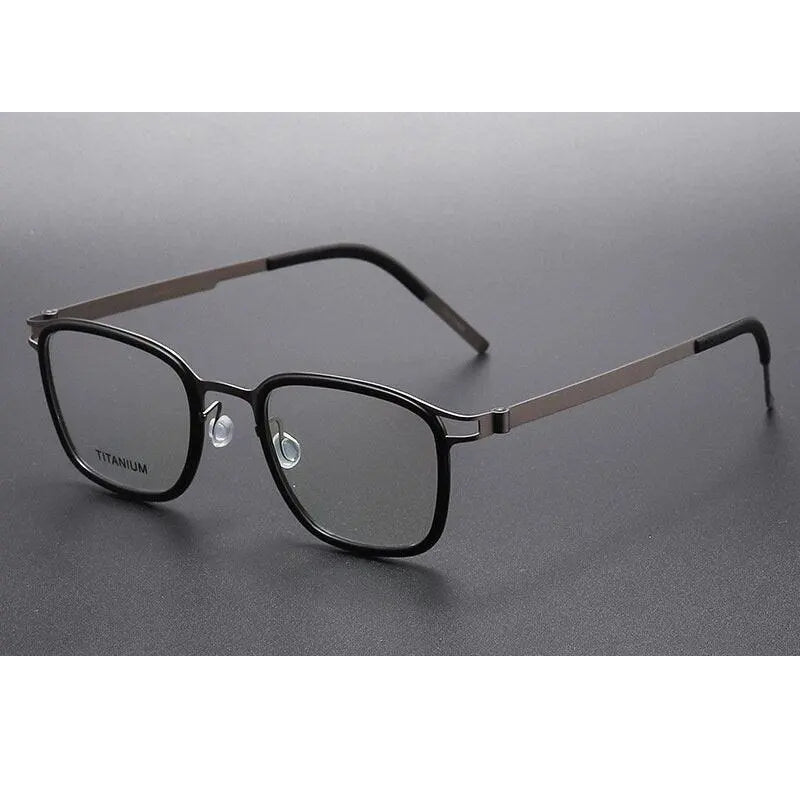 Chashma Ottica Unisex Full Rim Square Acetate Titanium Eyeglasses 9912