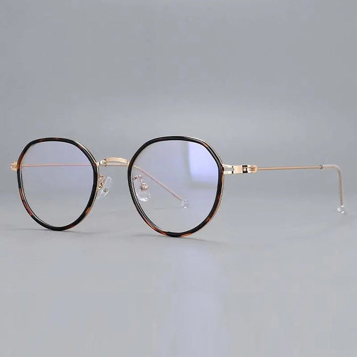 CCspace Unisex Full Rim Irregular Round Tr 90 Titanium Eyeglasses 53262
