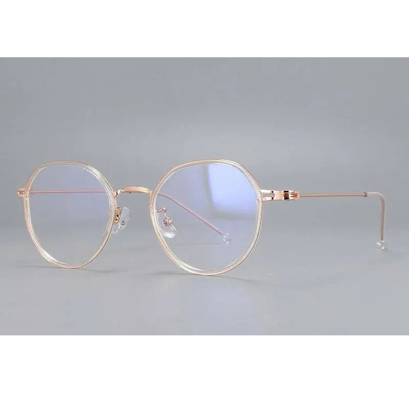 CCspace Unisex Full Rim Irregular Round Tr 90 Titanium Eyeglasses 53262