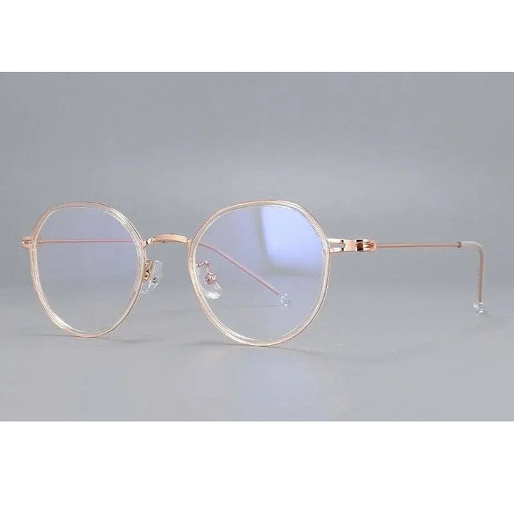 CCspace Unisex Full Rim Irregular Round Tr 90 Titanium Eyeglasses 53262