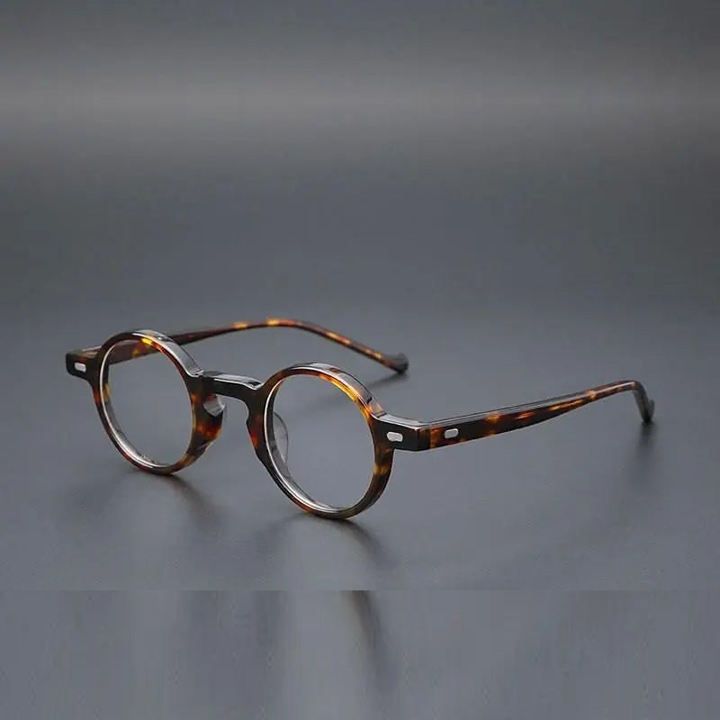 Yujo Unisex Full Rim Small Round Acetate Fiber Eyeglasses Y077