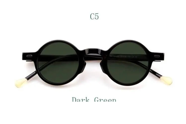 Yujo Unisex Full Rim Small Round Acetate Fiber Eyeglasses Y077