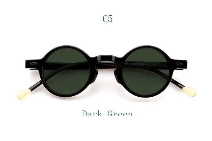 Yujo Unisex Full Rim Small Round Acetate Fiber Eyeglasses Y077