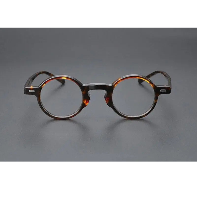 Yujo Unisex Full Rim Small Round Acetate Fiber Eyeglasses Y077
