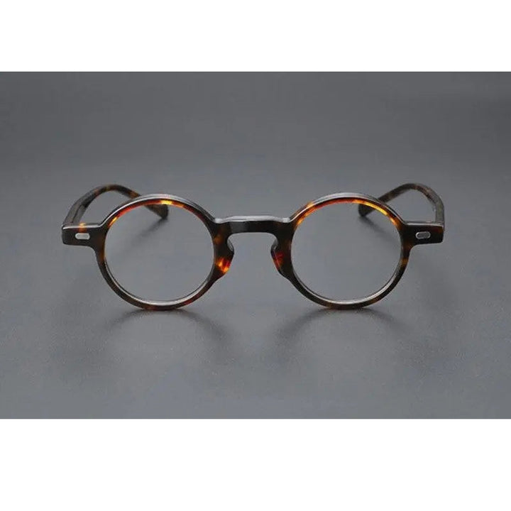 Yujo Unisex Full Rim Small Round Acetate Fiber Eyeglasses Y077