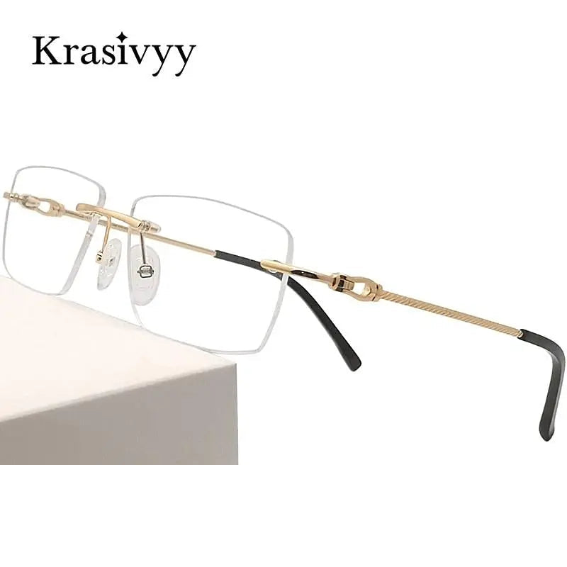 Krasivyy Unisex Rimless Square Titanium Eyeglasses Kr8661