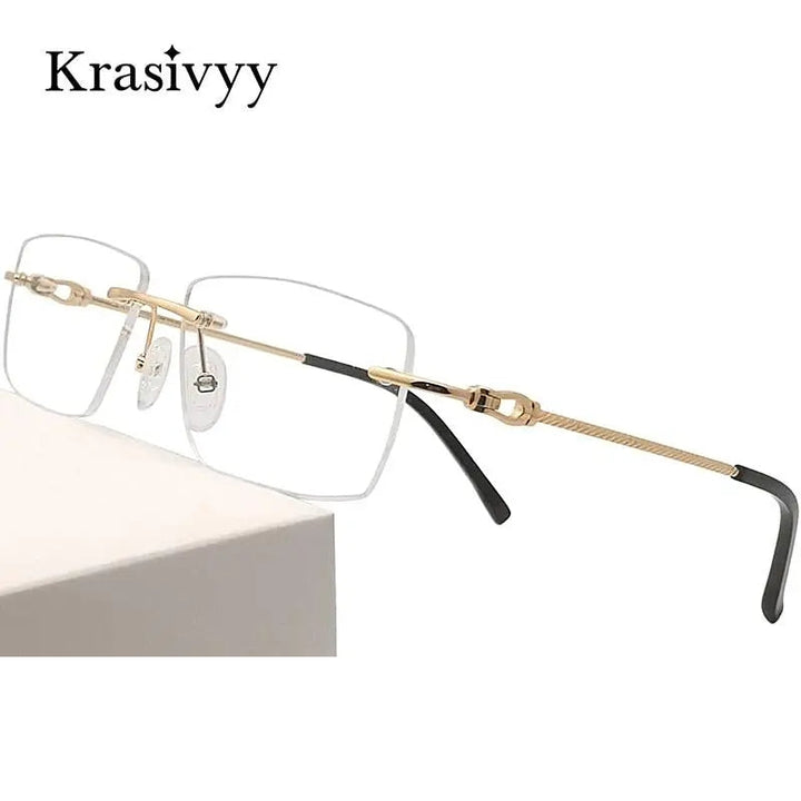 Krasivyy Unisex Rimless Square Titanium Eyeglasses Kr8661