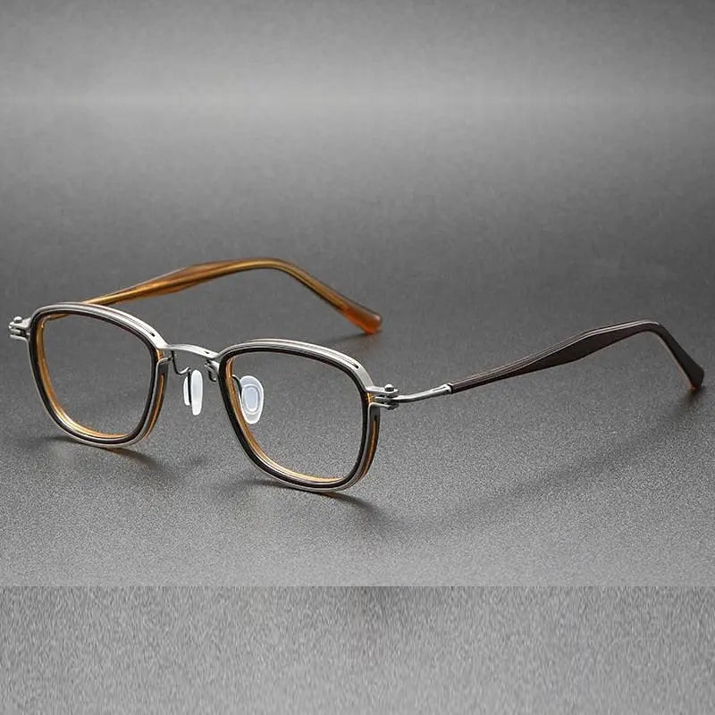 Oveliness Unisex Full Rim Round Square Acetate Titanium Eyeglasses 5861