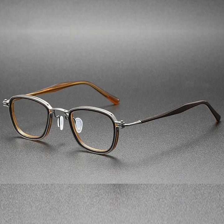 Oveliness Unisex Full Rim Round Square Acetate Titanium Eyeglasses 5861