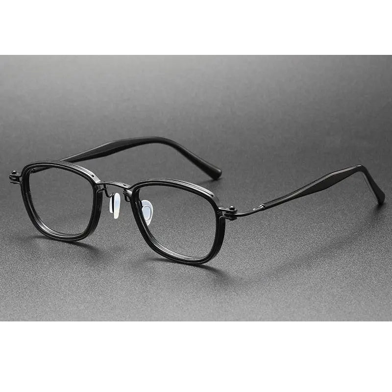 Oveliness Unisex Full Rim Round Square Acetate Titanium Eyeglasses 5861