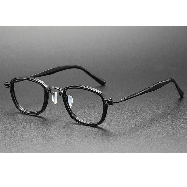 Oveliness Unisex Full Rim Round Square Acetate Titanium Eyeglasses 5861