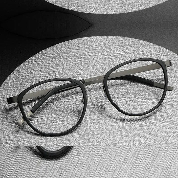 Oveliness Unisex Full Rim Round Screwless Titanium Eyeglasses 9737