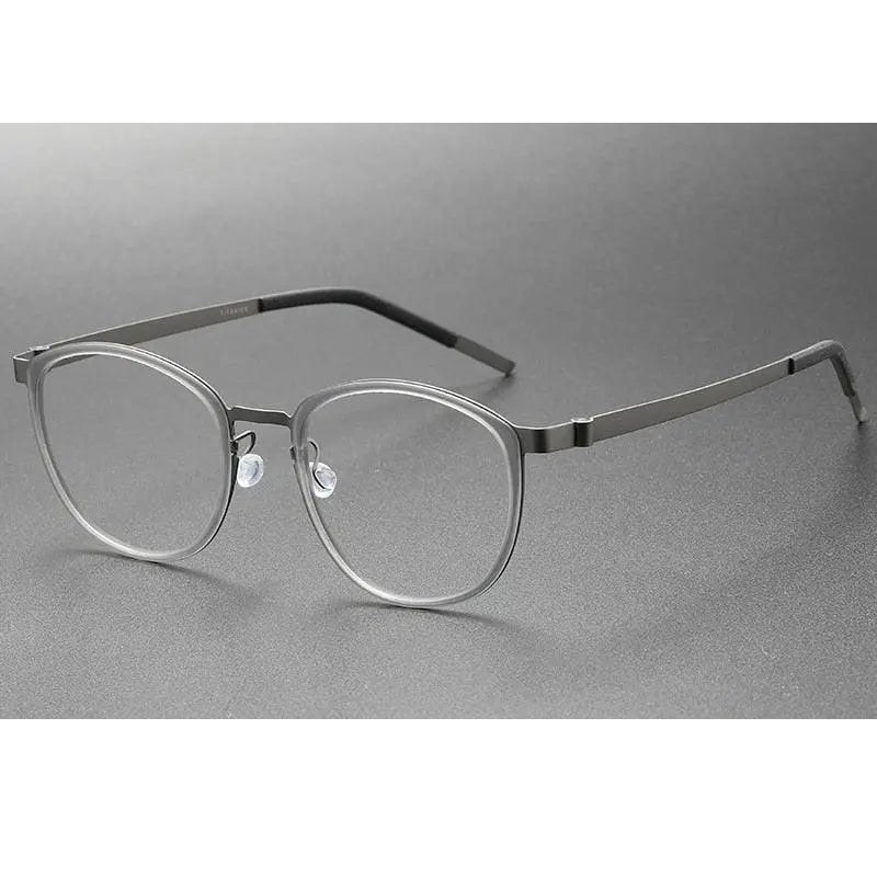 Oveliness Unisex Full Rim Round Screwless Titanium Eyeglasses 9737
