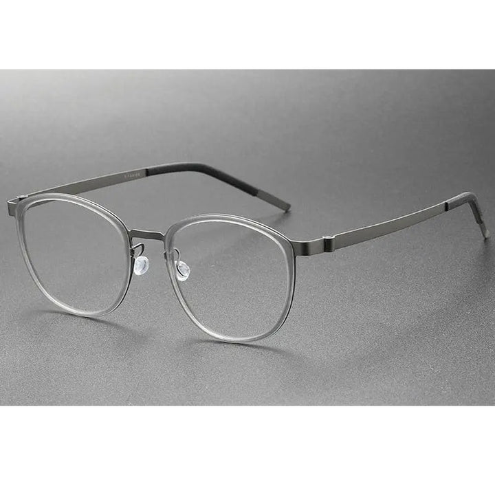 Oveliness Unisex Full Rim Round Screwless Titanium Eyeglasses 9737