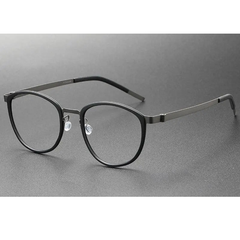 Oveliness Unisex Full Rim Round Screwless Titanium Eyeglasses 9737