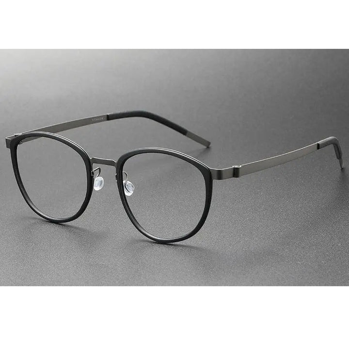 Oveliness Unisex Full Rim Round Screwless Titanium Eyeglasses 9737