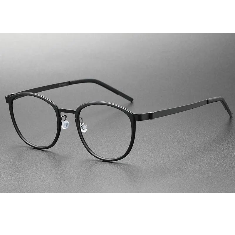 Oveliness Unisex Full Rim Round Screwless Titanium Eyeglasses 9737