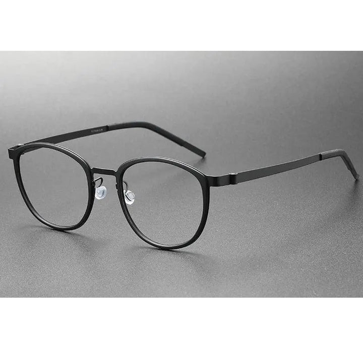 Oveliness Unisex Full Rim Round Screwless Titanium Eyeglasses 9737
