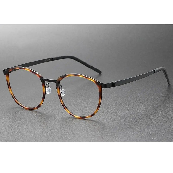 Oveliness Unisex Full Rim Round Screwless Titanium Eyeglasses 9737