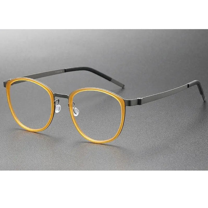Oveliness Unisex Full Rim Round Screwless Titanium Eyeglasses 9737