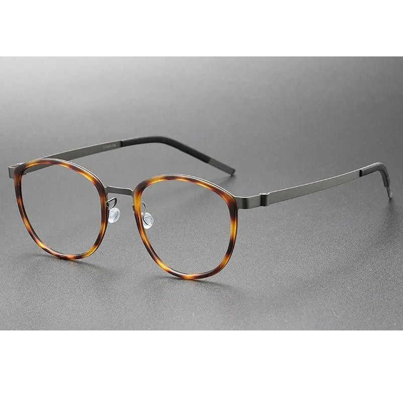 Oveliness Unisex Full Rim Round Screwless Titanium Eyeglasses 9737