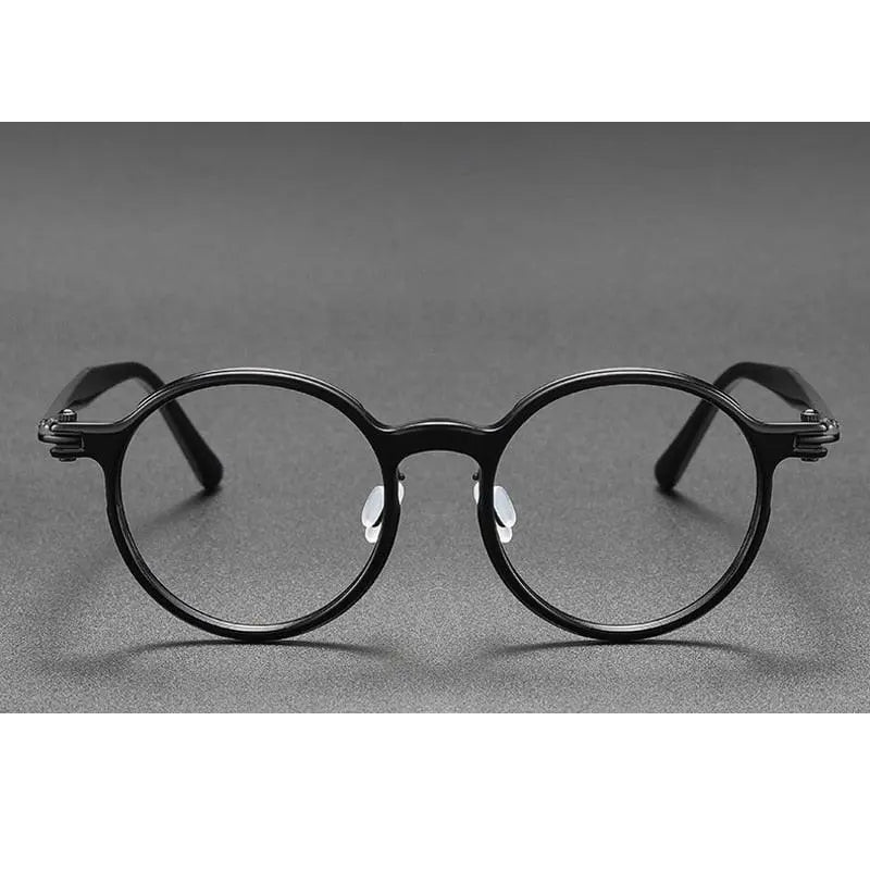 Oveliness Unisex Full Rim Round Acetate Titanium Eyeglasses 5886