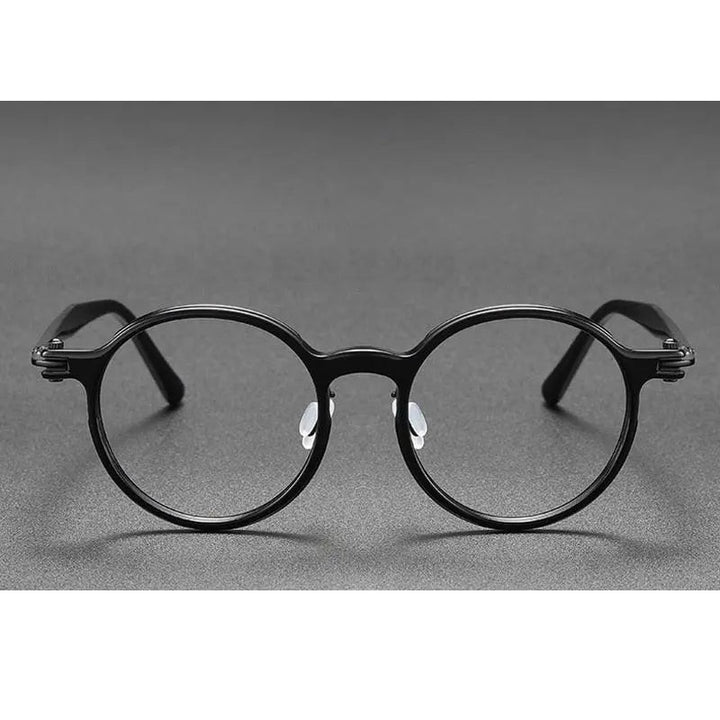 Oveliness Unisex Full Rim Round Acetate Titanium Eyeglasses 5886