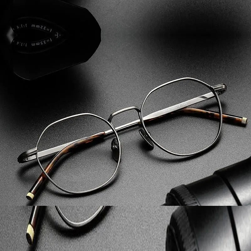 Oveliness Unisex Full Rim Round Square Titanium Eyeglasses Mira