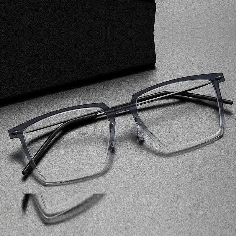 Oveliness Unisex Full Rim Square Acetate Titanium Eyeglasses