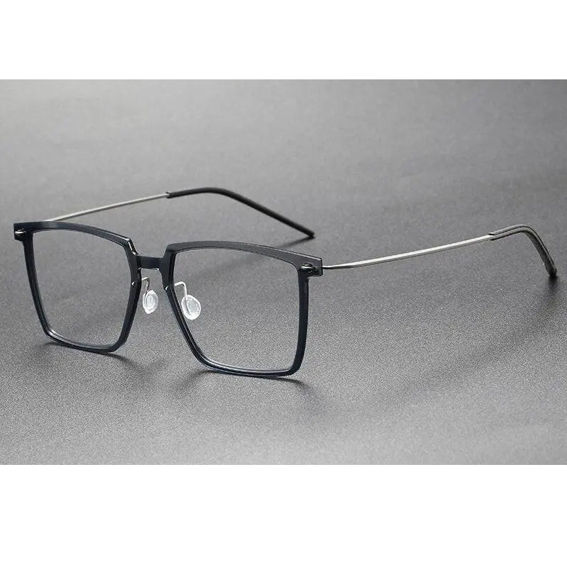 Oveliness Unisex Full Rim Square Acetate Titanium Eyeglasses