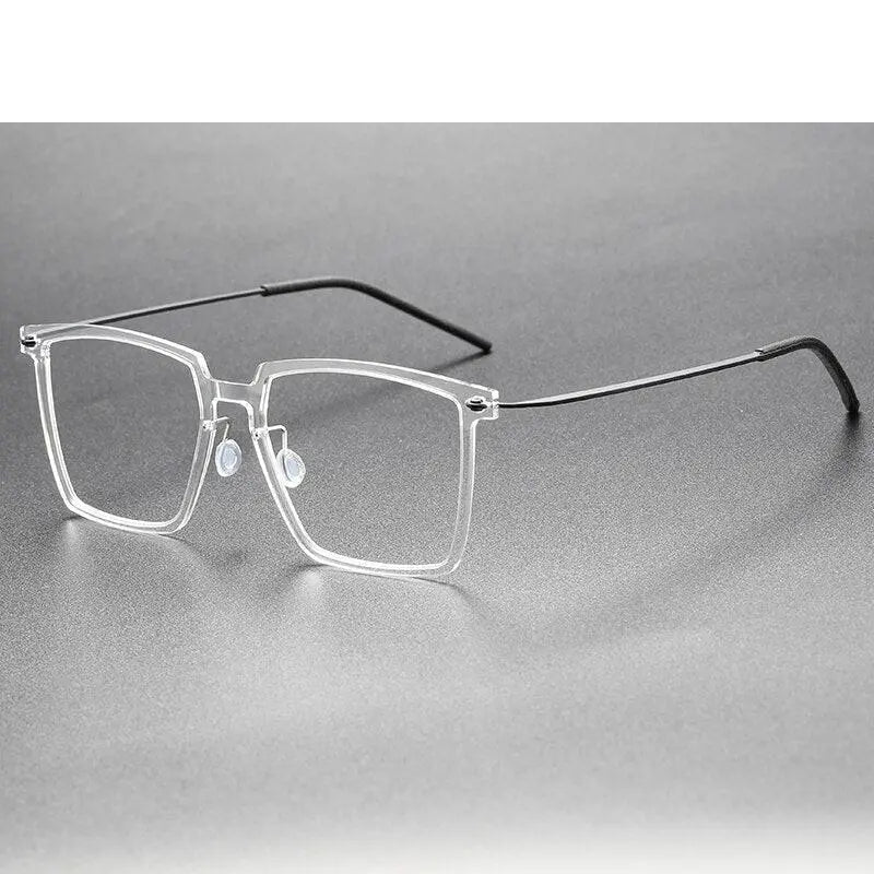 Oveliness Unisex Full Rim Square Acetate Titanium Eyeglasses