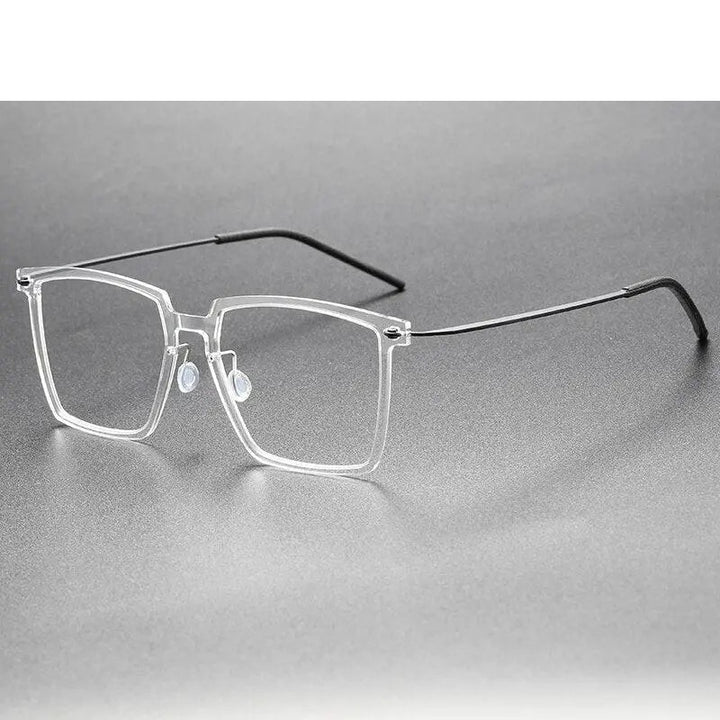 Oveliness Unisex Full Rim Square Acetate Titanium Eyeglasses