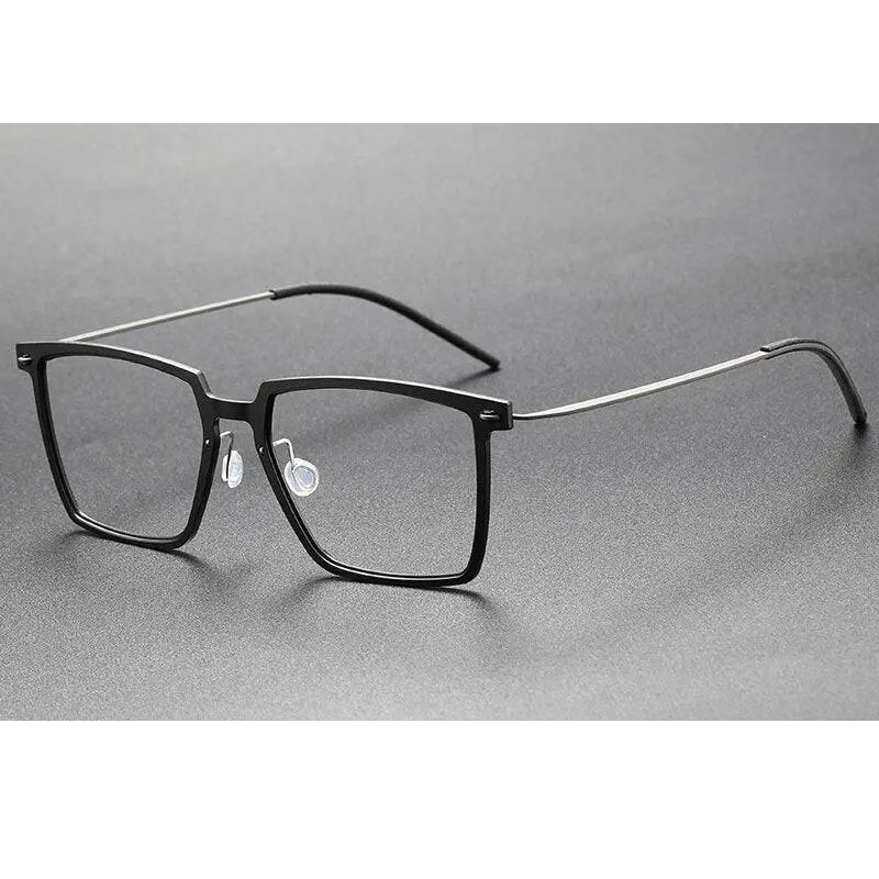 Oveliness Unisex Full Rim Square Acetate Titanium Eyeglasses
