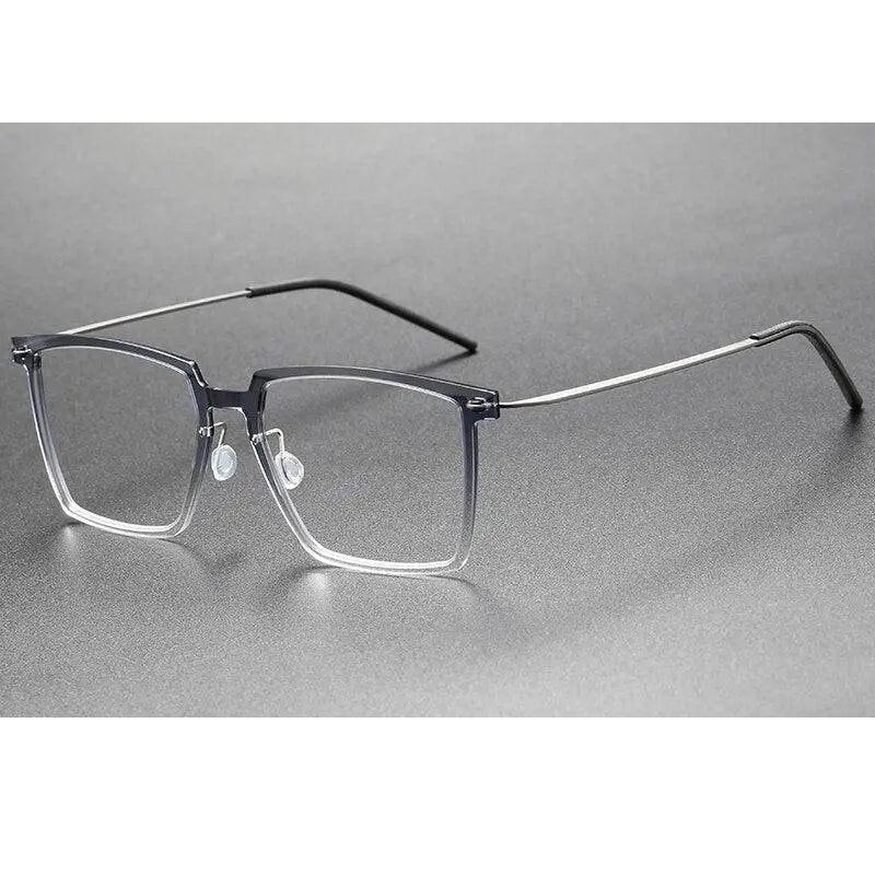 Oveliness Unisex Full Rim Square Acetate Titanium Eyeglasses