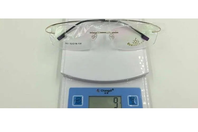 Unisex Eyeglasses Memory Titanium Alloy Rimless Frame Flexible 763