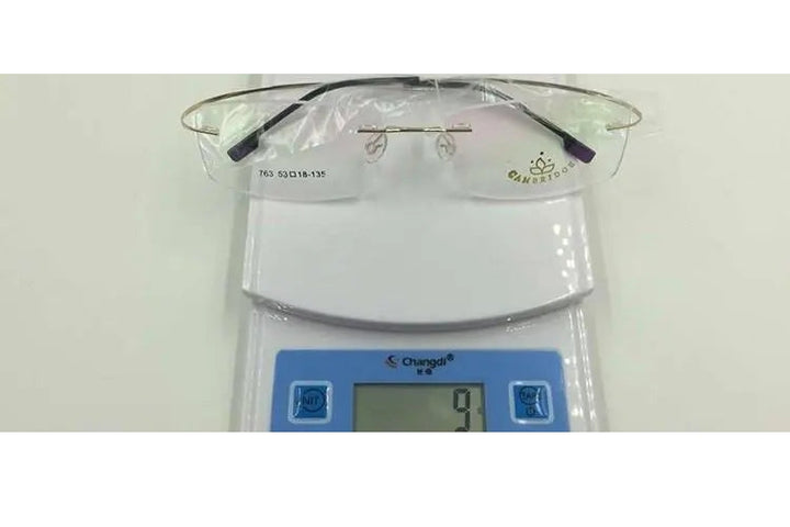 Unisex Eyeglasses Memory Titanium Alloy Rimless Frame Flexible 763