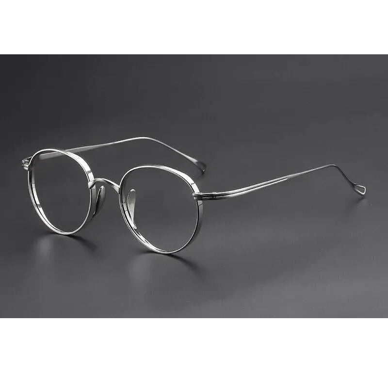 Oveliness Unisex Full Rim Round Titanium Eyeglasses 10518