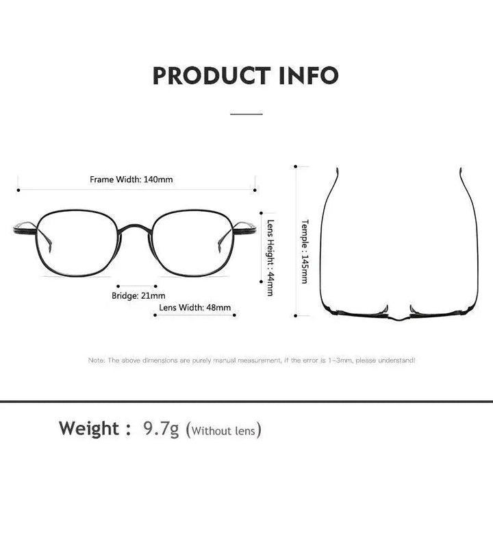 Oveliness Unisex Full Rim Round Titanium Eyeglasses 10518