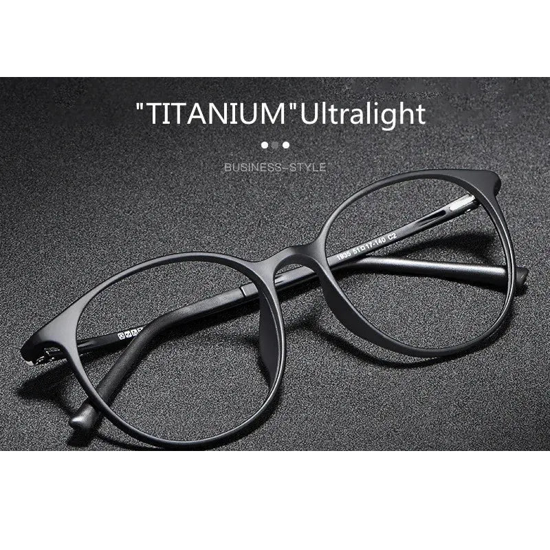Kocolior Unisex Full Rim Irregular Round Tr 90 Titanium Eyeglasses 1935