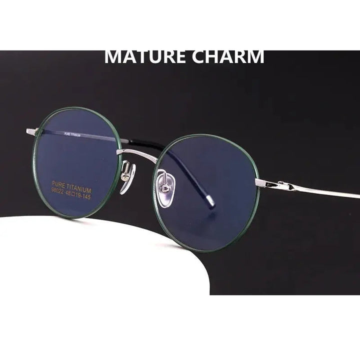 Kocolior Unisex Full Rim Small Round Titanium Eyeglasses 98022