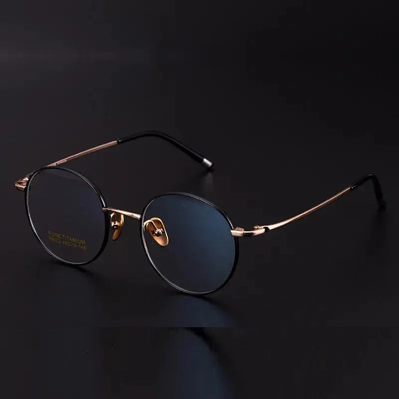 Kocolior Unisex Full Rim Small Round Titanium Eyeglasses 98022