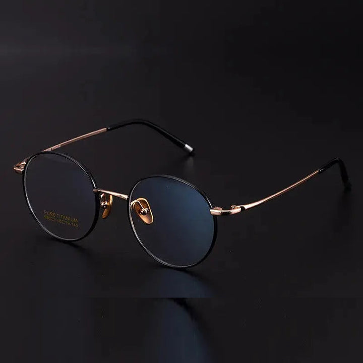 Kocolior Unisex Full Rim Small Round Titanium Eyeglasses 98022